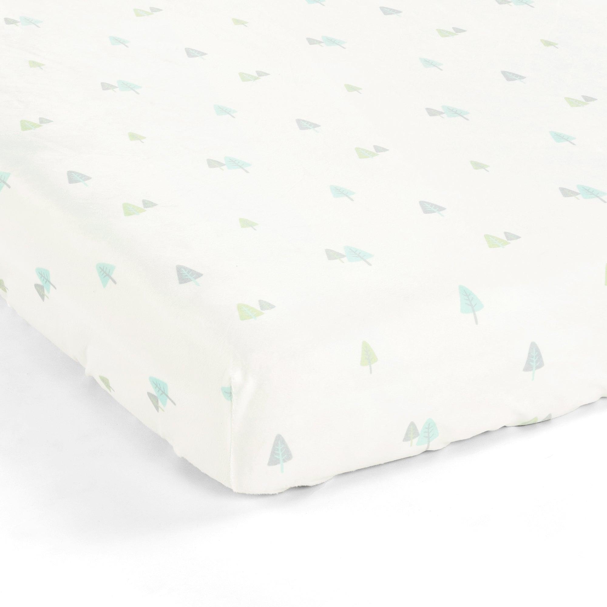 Hygge Sloth Trees Soft & Plush Fitted Crib Sheet