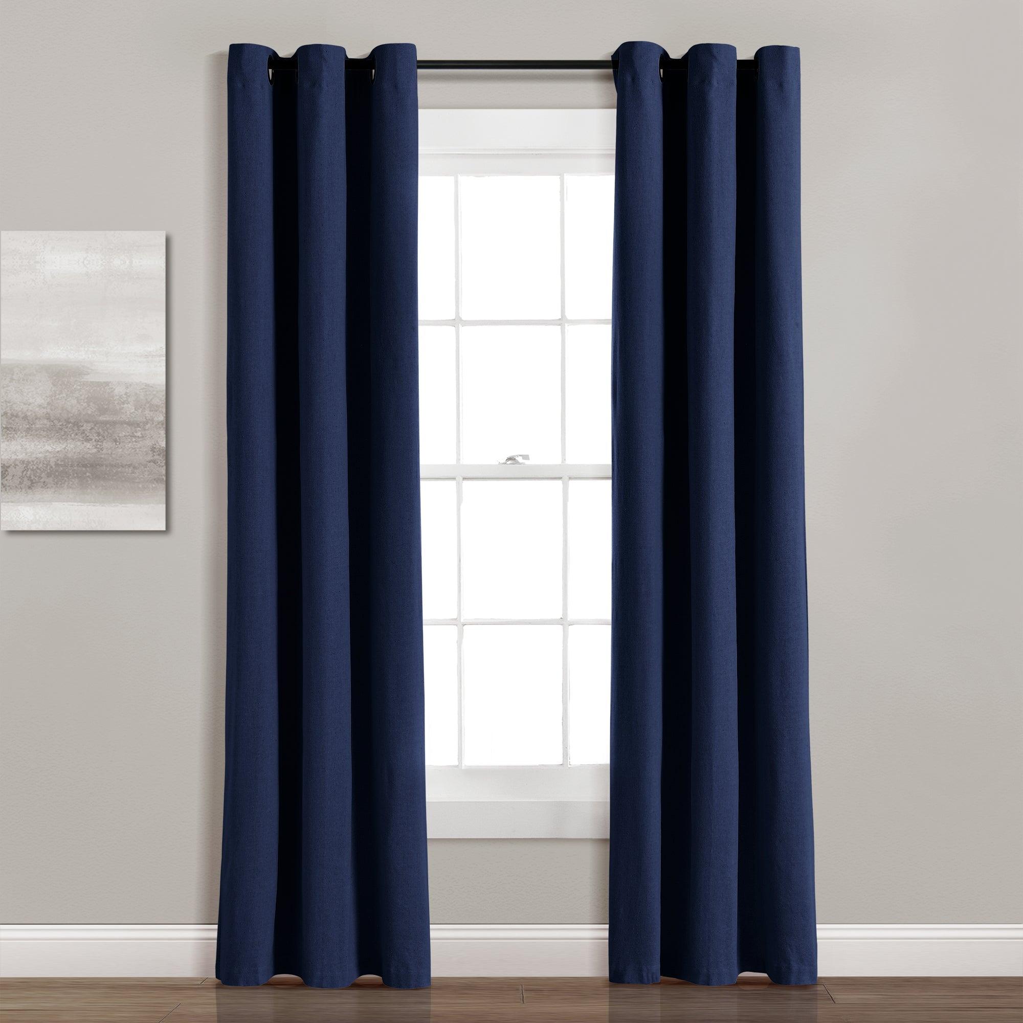 Insulated Grommet Blackout Faux Linen Window Curtain Panel