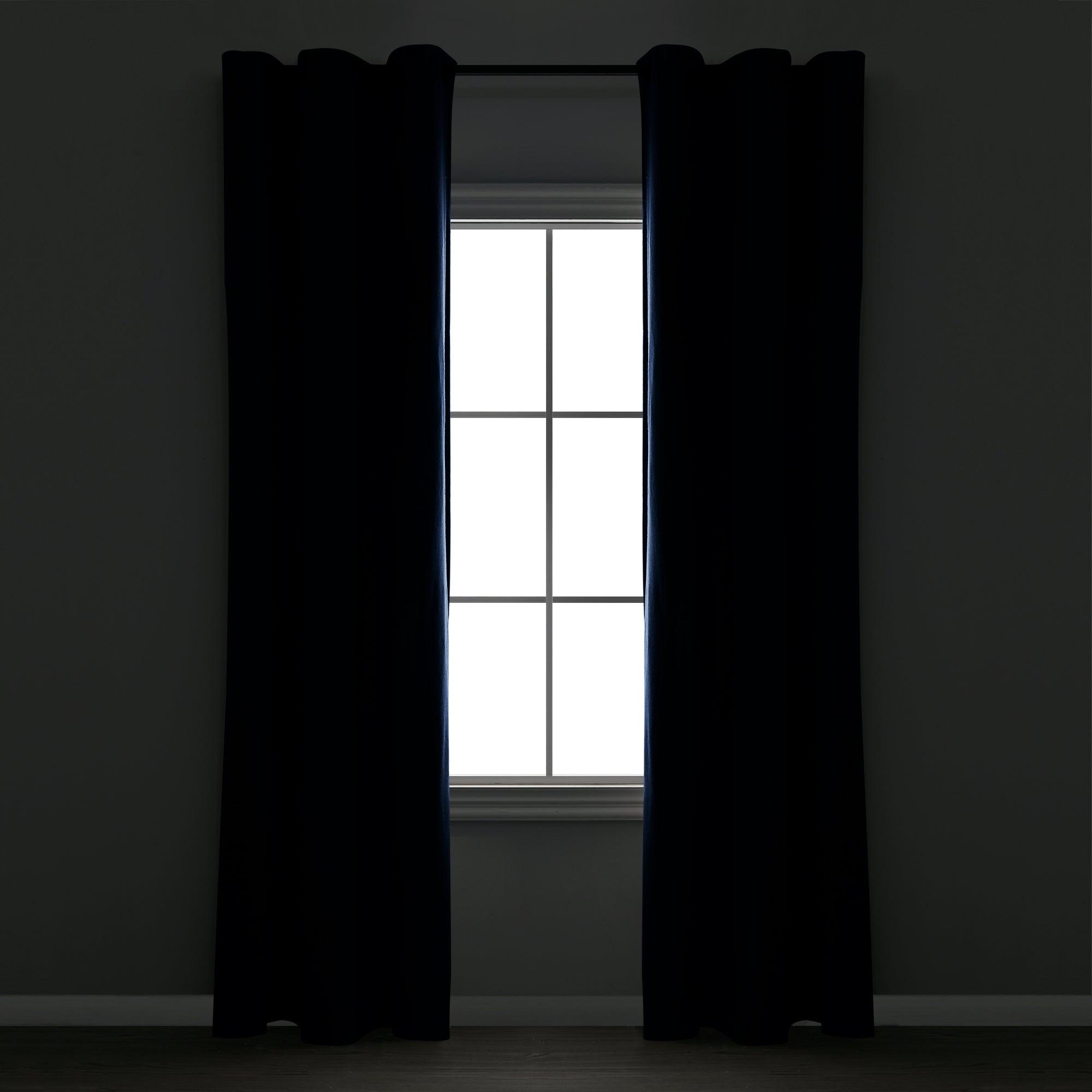 Insulated Grommet Blackout Faux Linen Window Curtain Panel