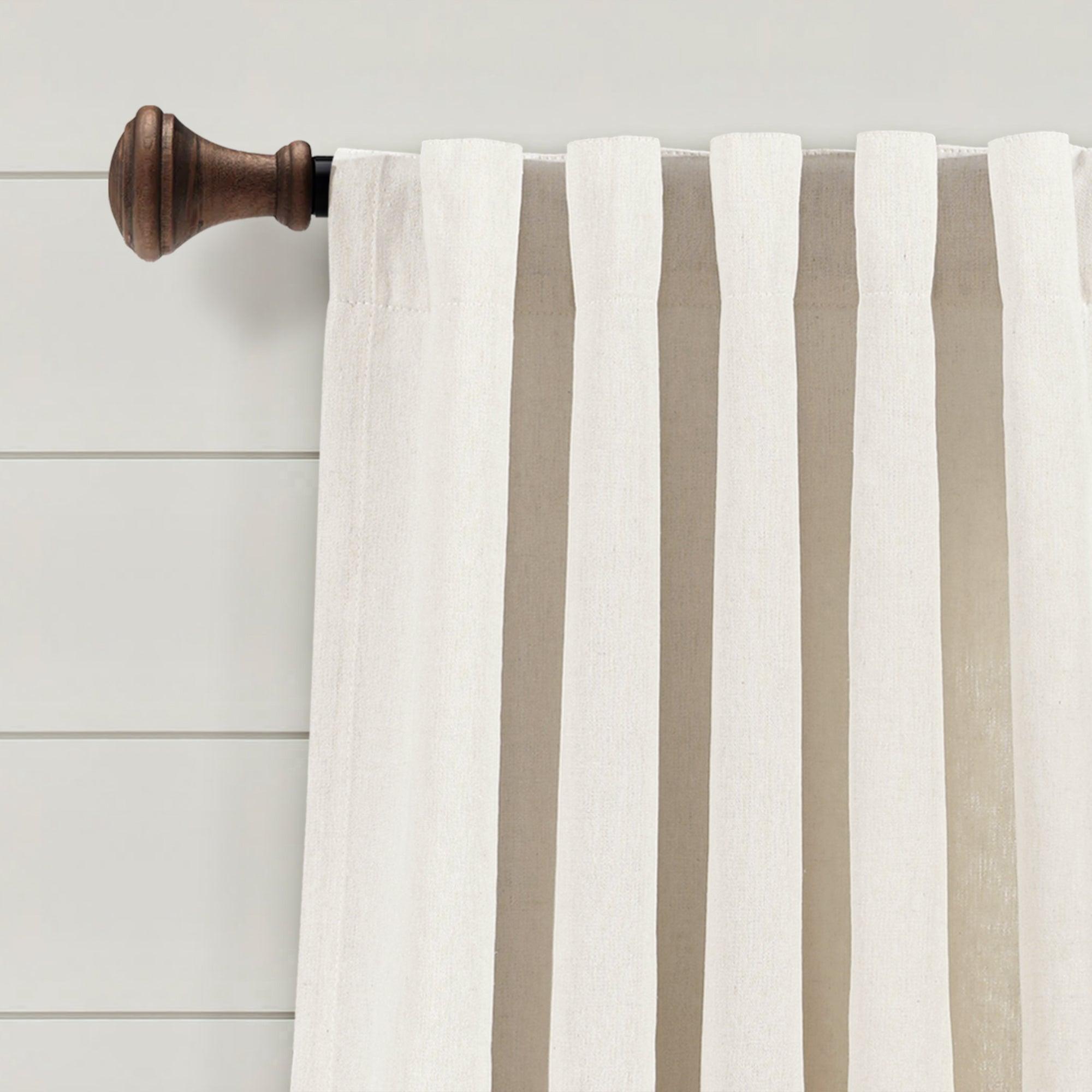 Ivy Tassel Faux Linen Window Curtain Panel Set