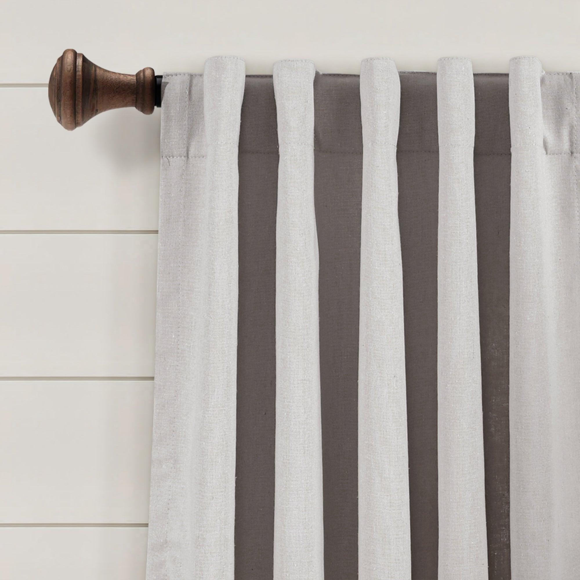 Ivy Tassel Faux Linen Window Curtain Panel Set