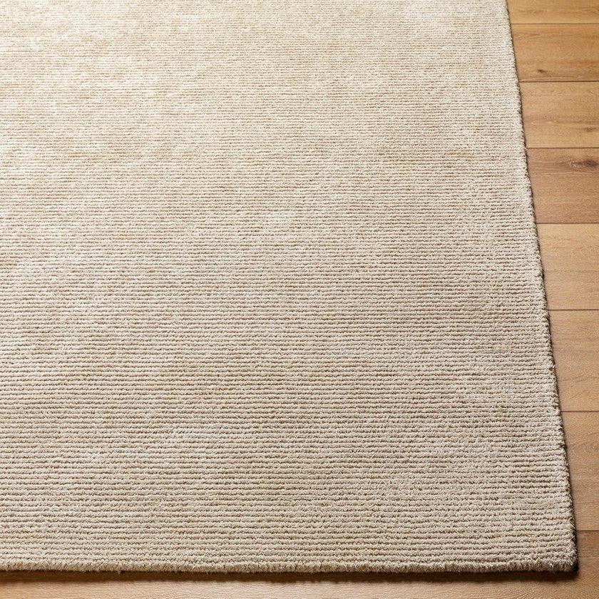 Jett Solid and Border Light Brown Area Rug