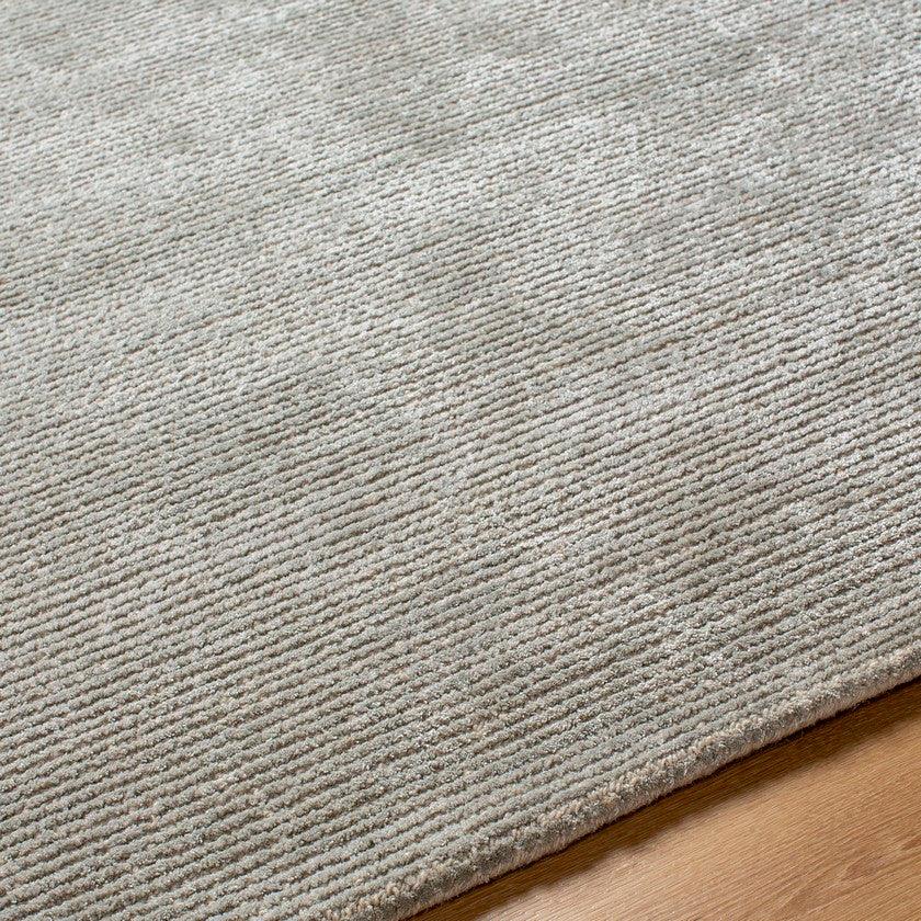 Jett Solid and Border Medium Gray Area Rug