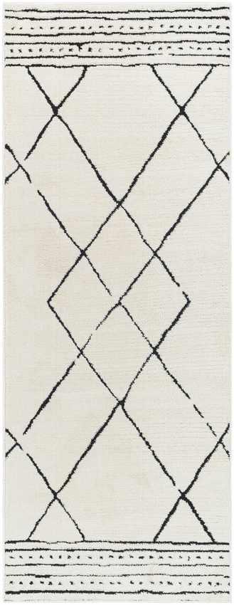 Josue Modern Ivory/Black Area Rug