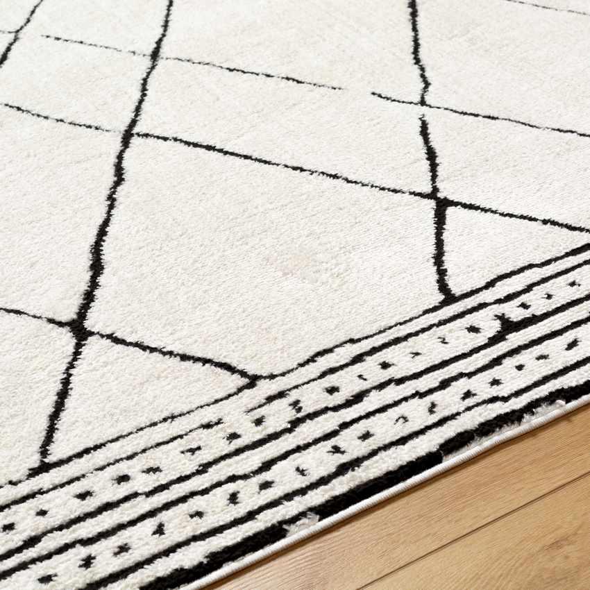 Josue Modern Ivory/Black Area Rug