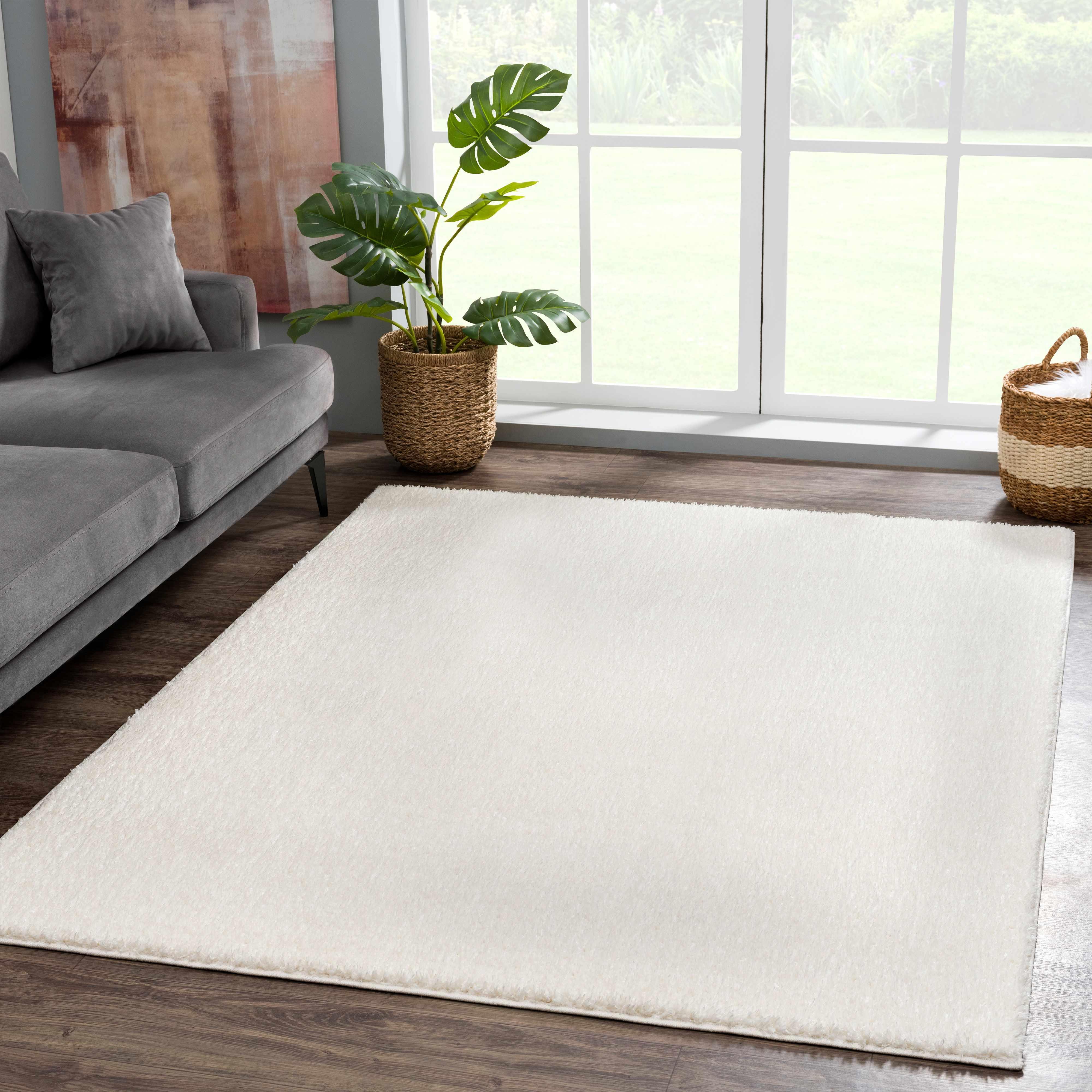 Judy Solid White Washable Rug