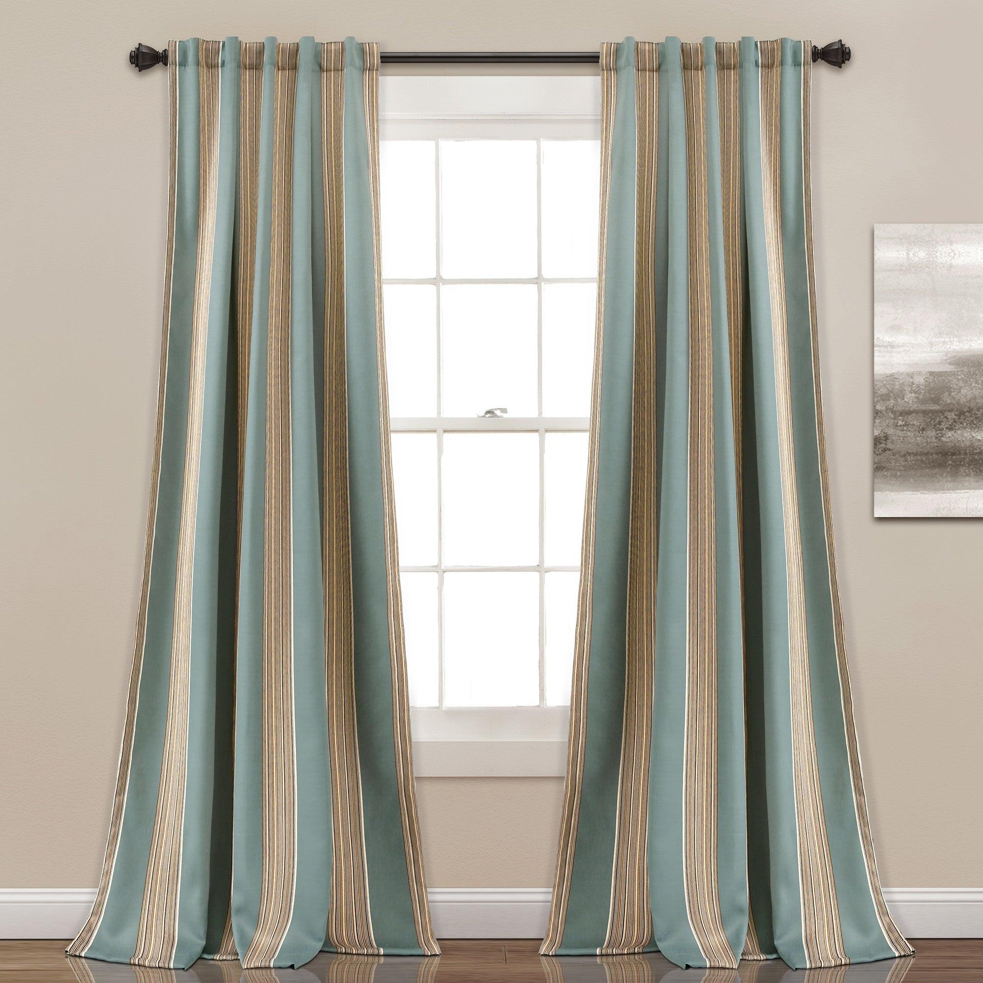 Julia Stripe Light Filtering Window Curtains Set