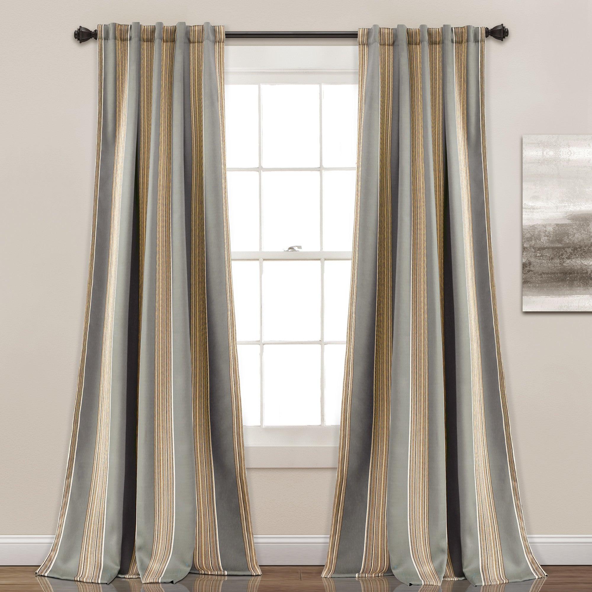 Julia Stripe Light Filtering Window Curtains Set