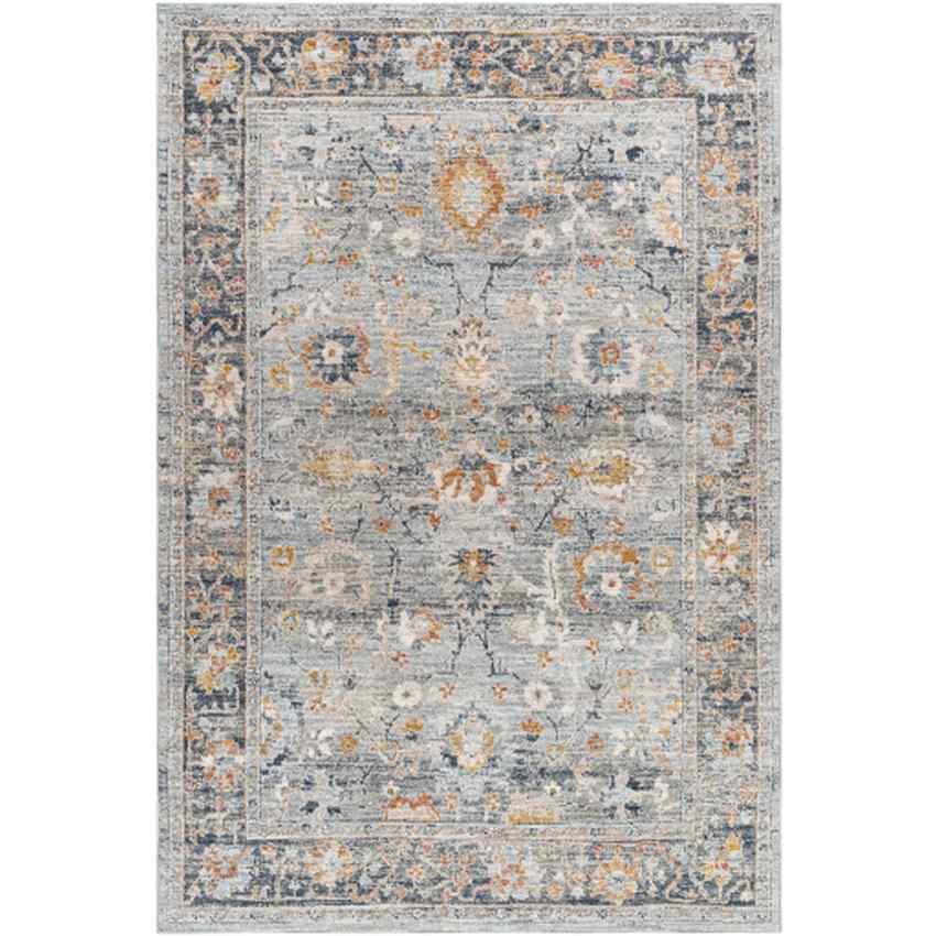 Kaelee Traditional Light Gray/Dark Blue Area Rug