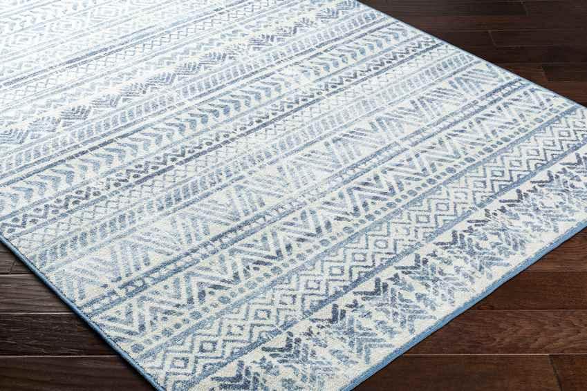 Katryna Global Denim Blue Washable Area Rug