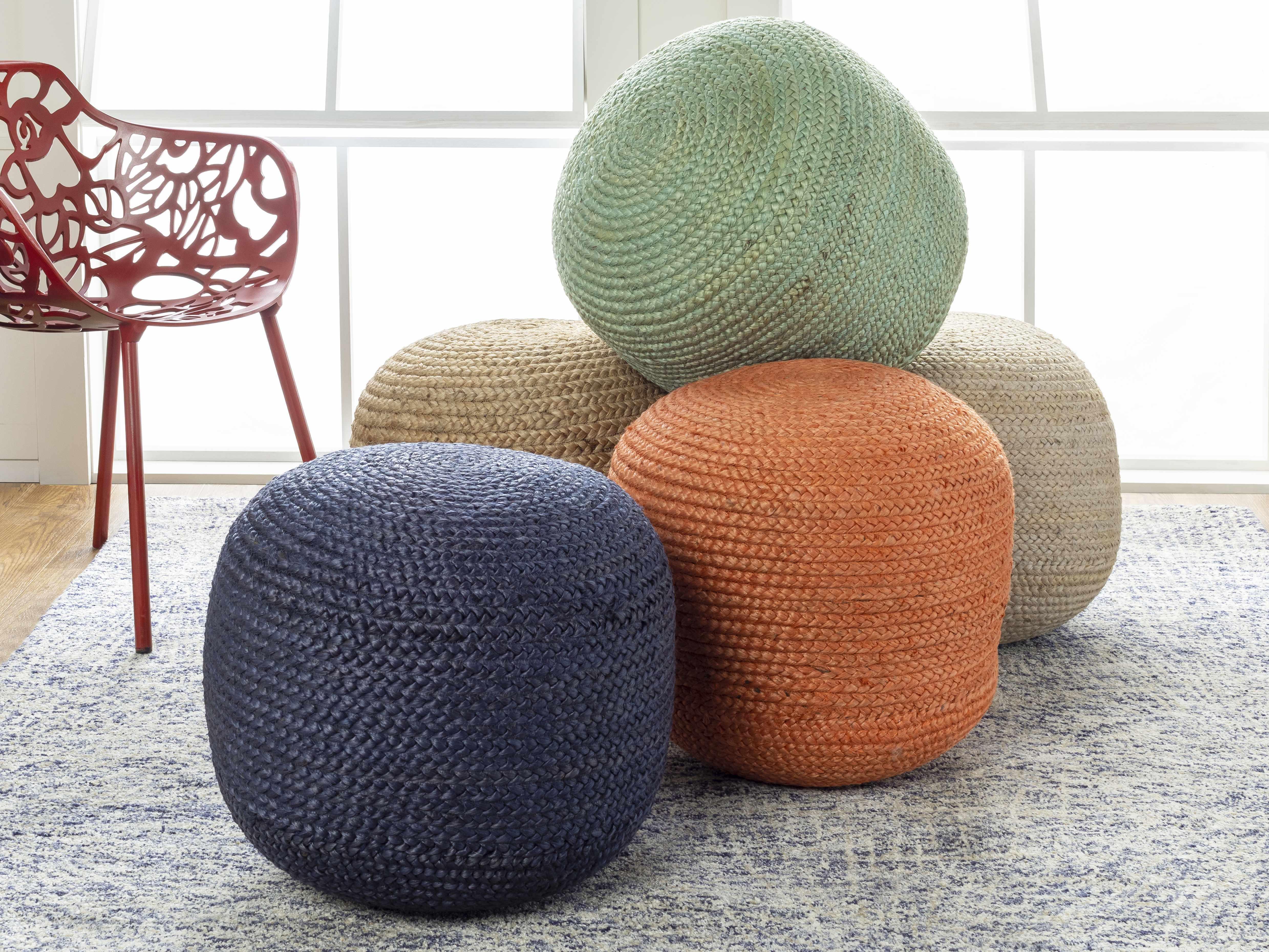 Kaumakani Jute Pouf