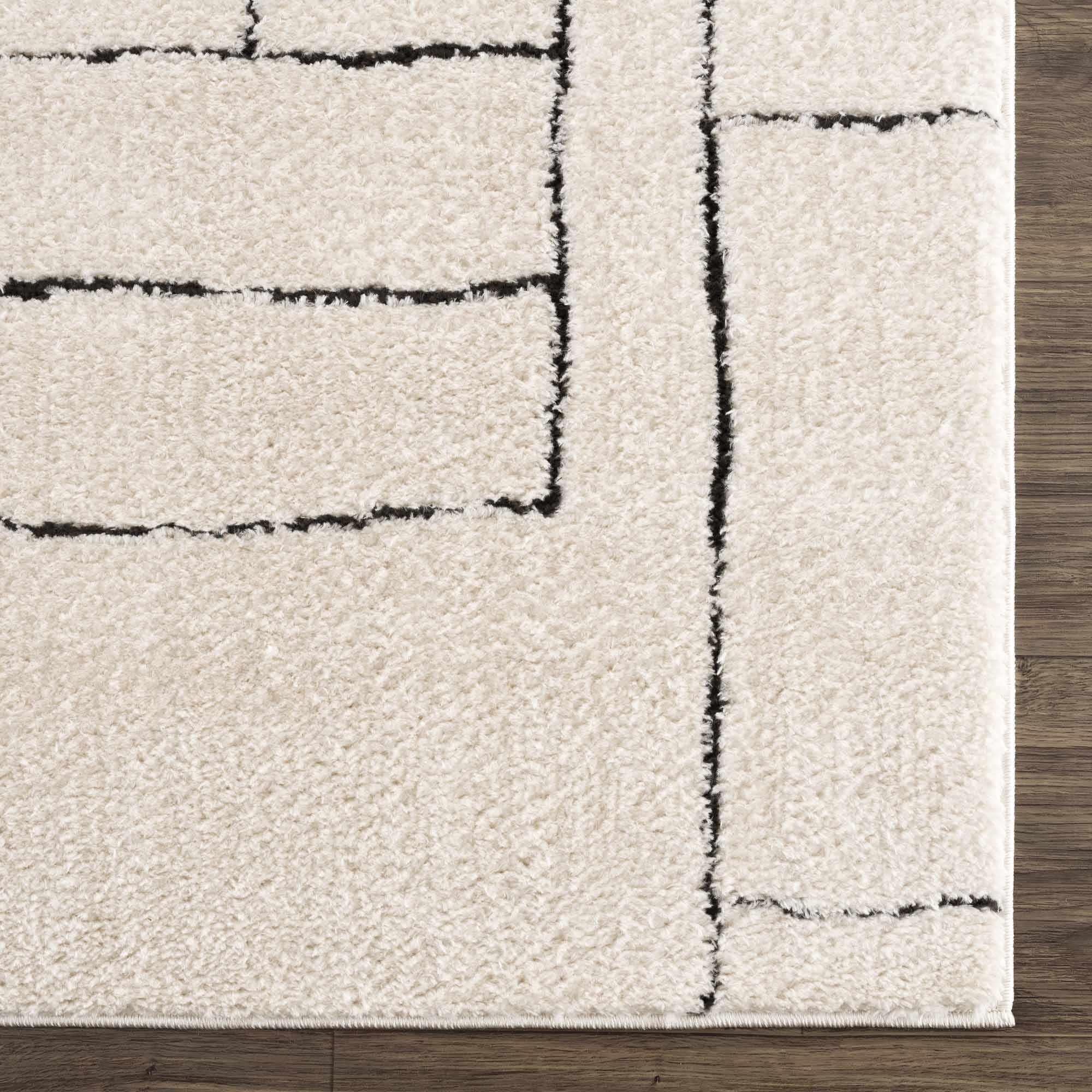 Keats Black & White Area Rug