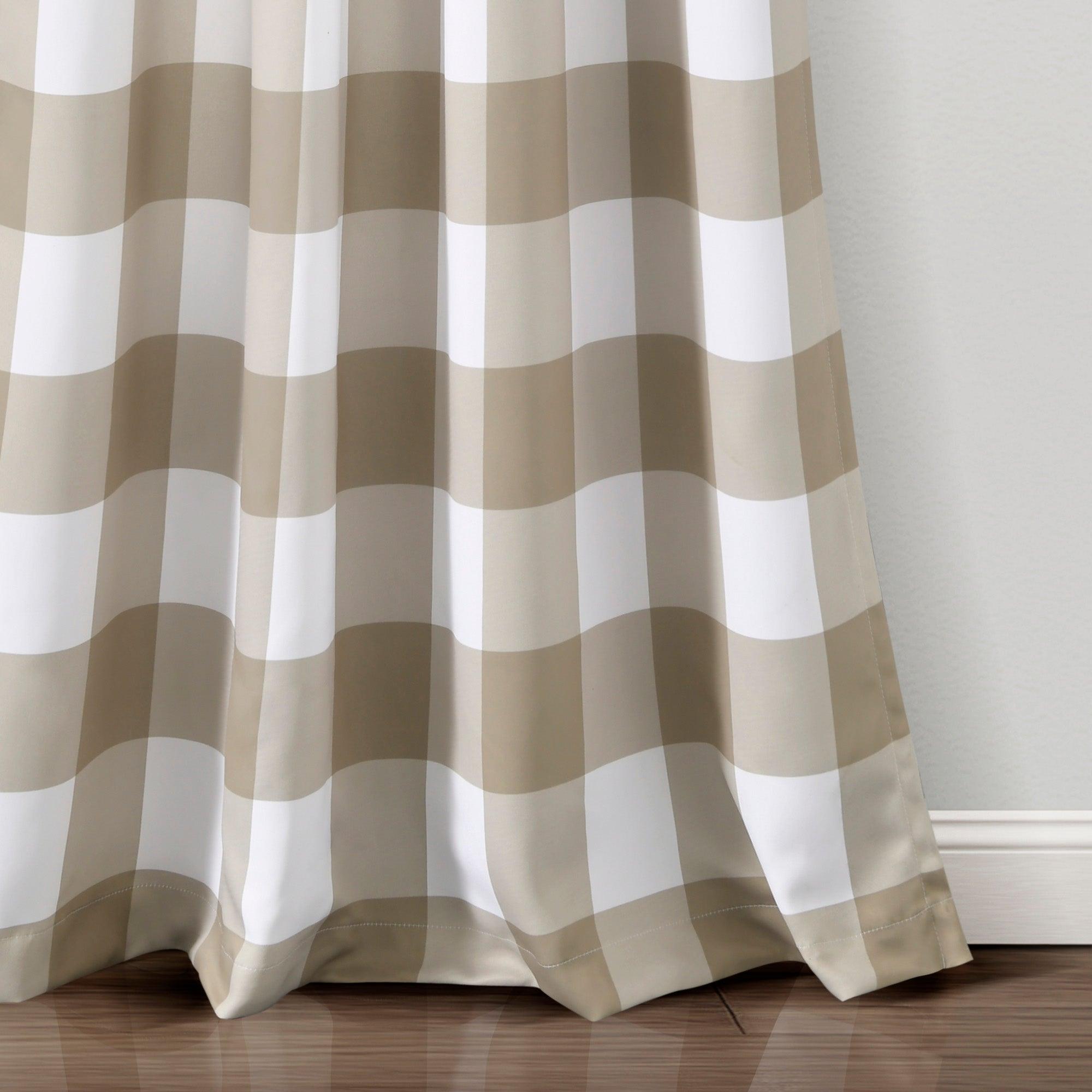 Kelly Checker Light Filtering Window Curtain Panel Set