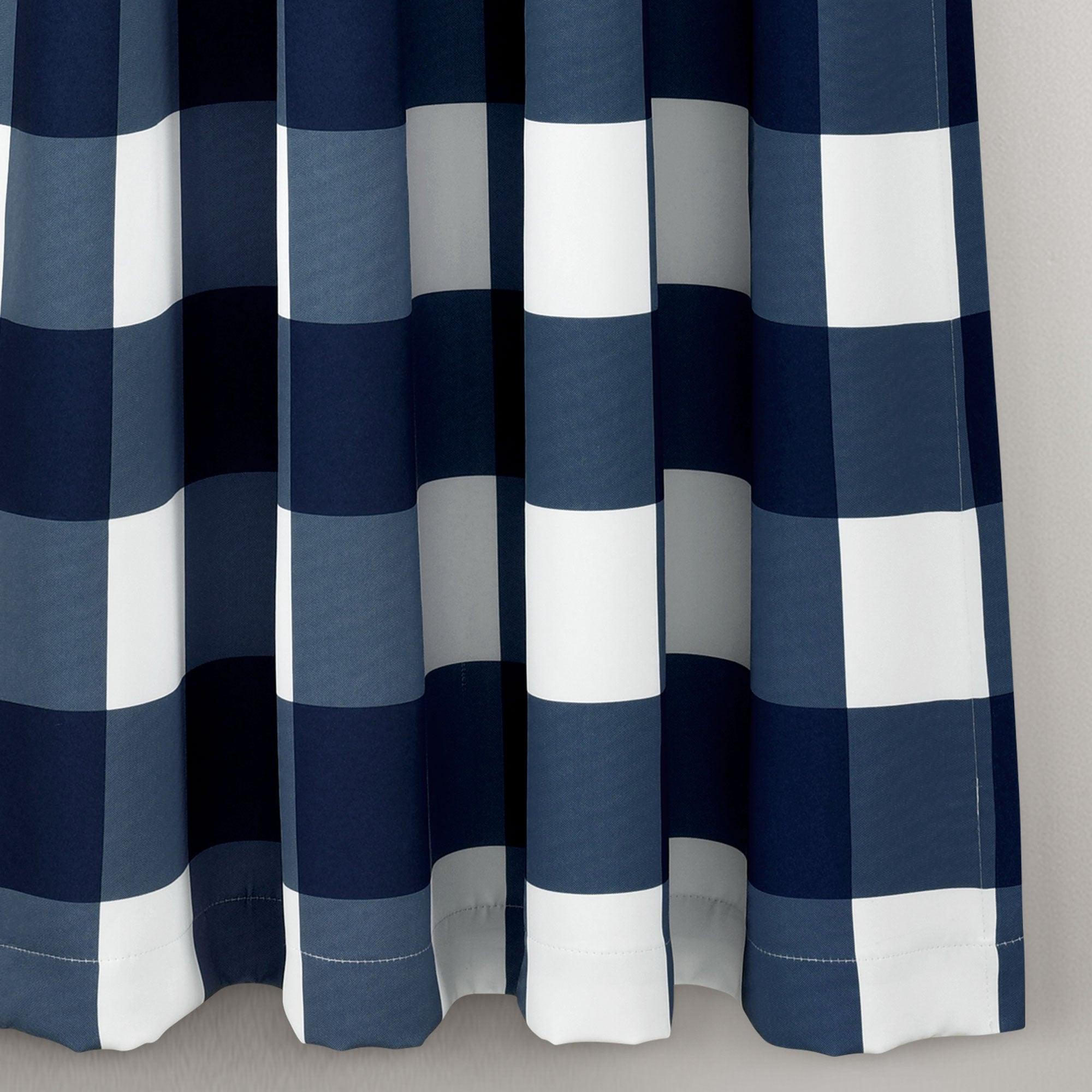 Kelly Checker Light Filtering Window Curtain Panel Set