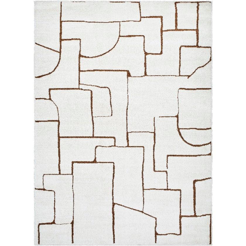 Kendl Modern Ivory/Brown Area Rug