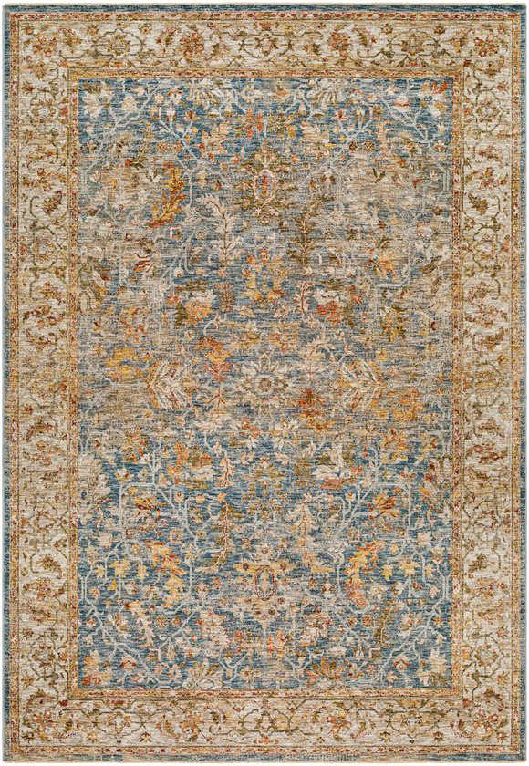 Kendrix Traditional Light Sage/Dark Blue Area Rug