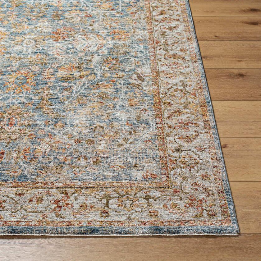 Kendrix Traditional Light Sage/Dark Blue Area Rug