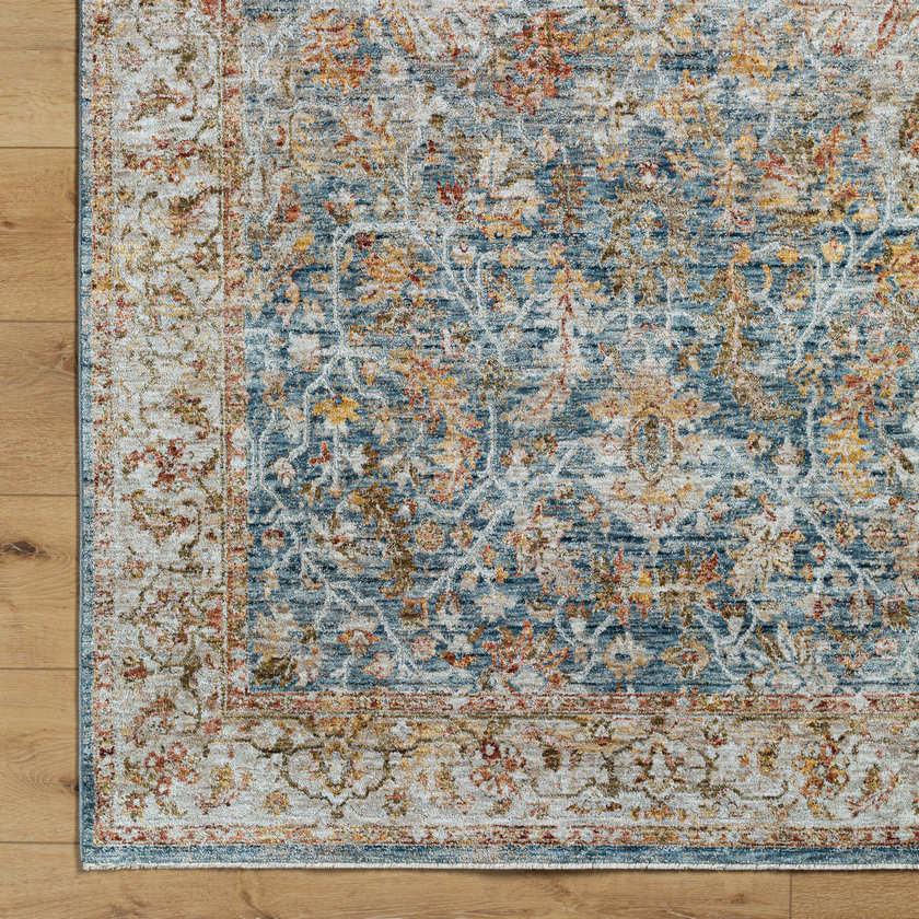 Kendrix Traditional Light Sage/Dark Blue Area Rug