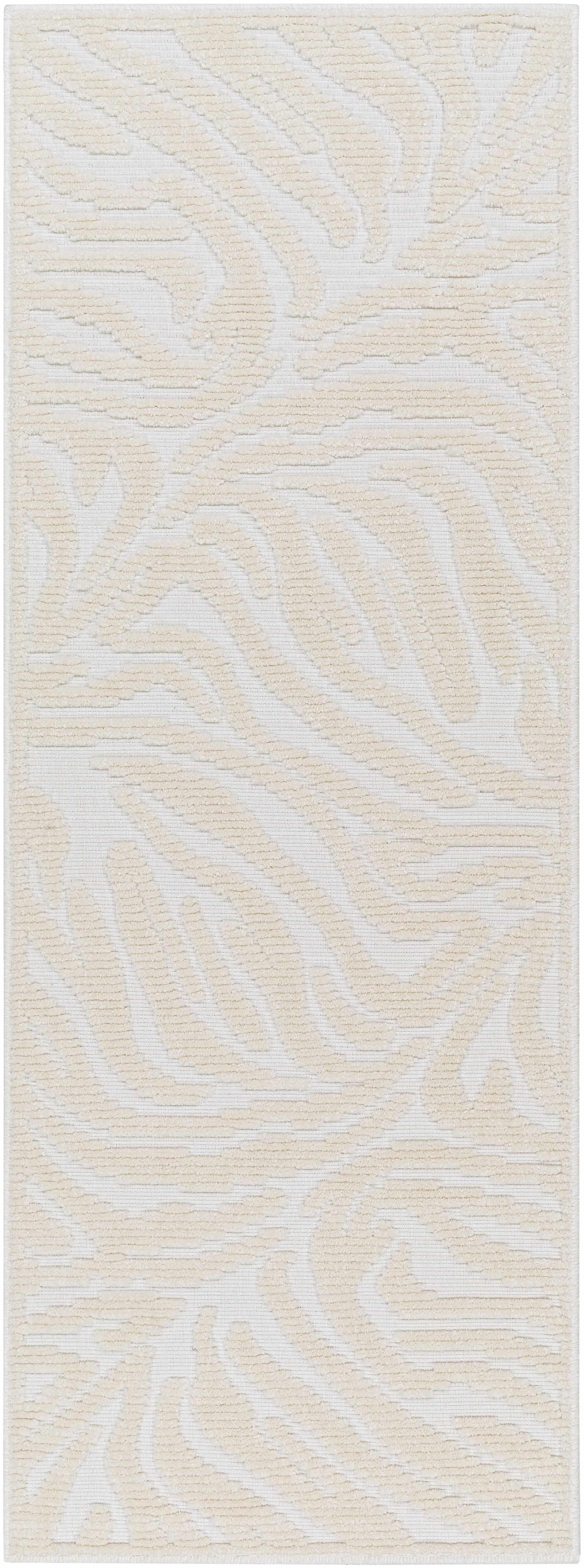 Keto Cream Zebra Print Washable Area Rug