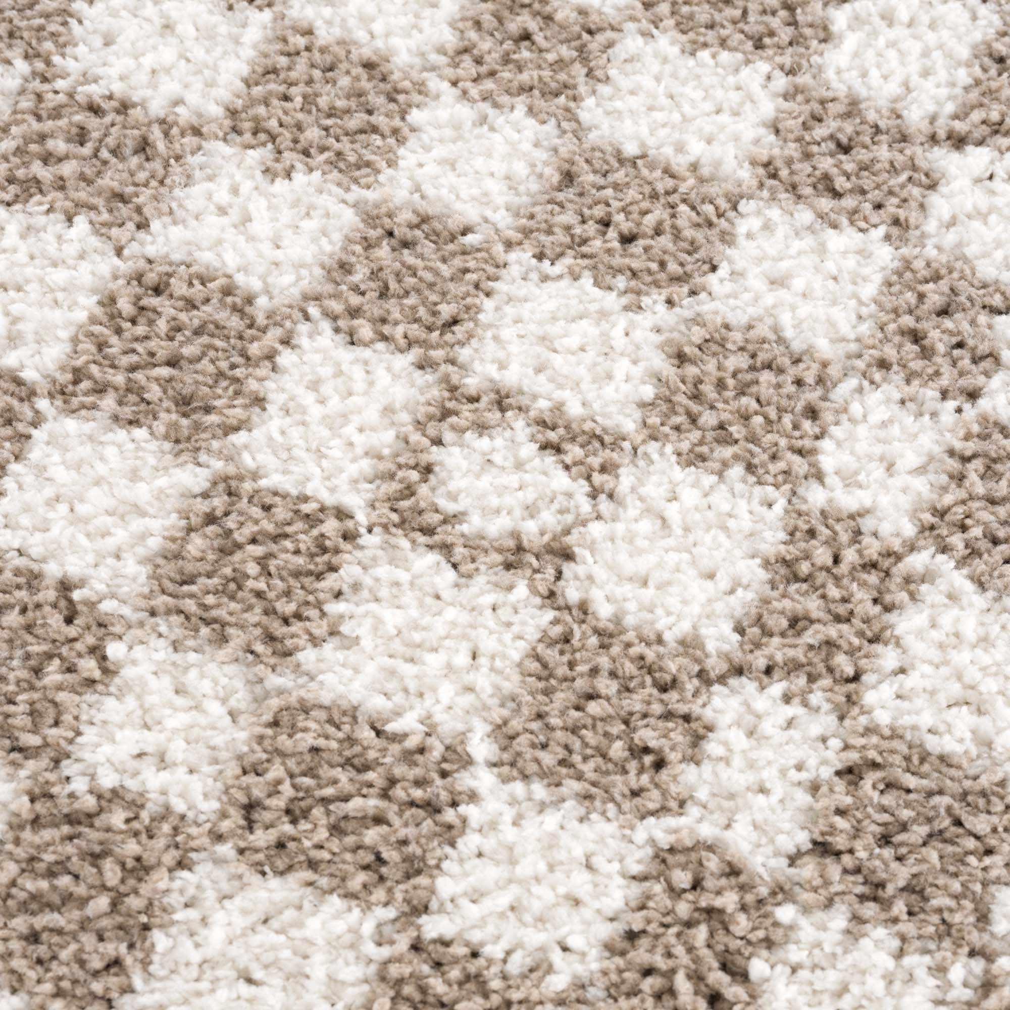 Kieu Light Gray & Taupe Checkered Area Rug