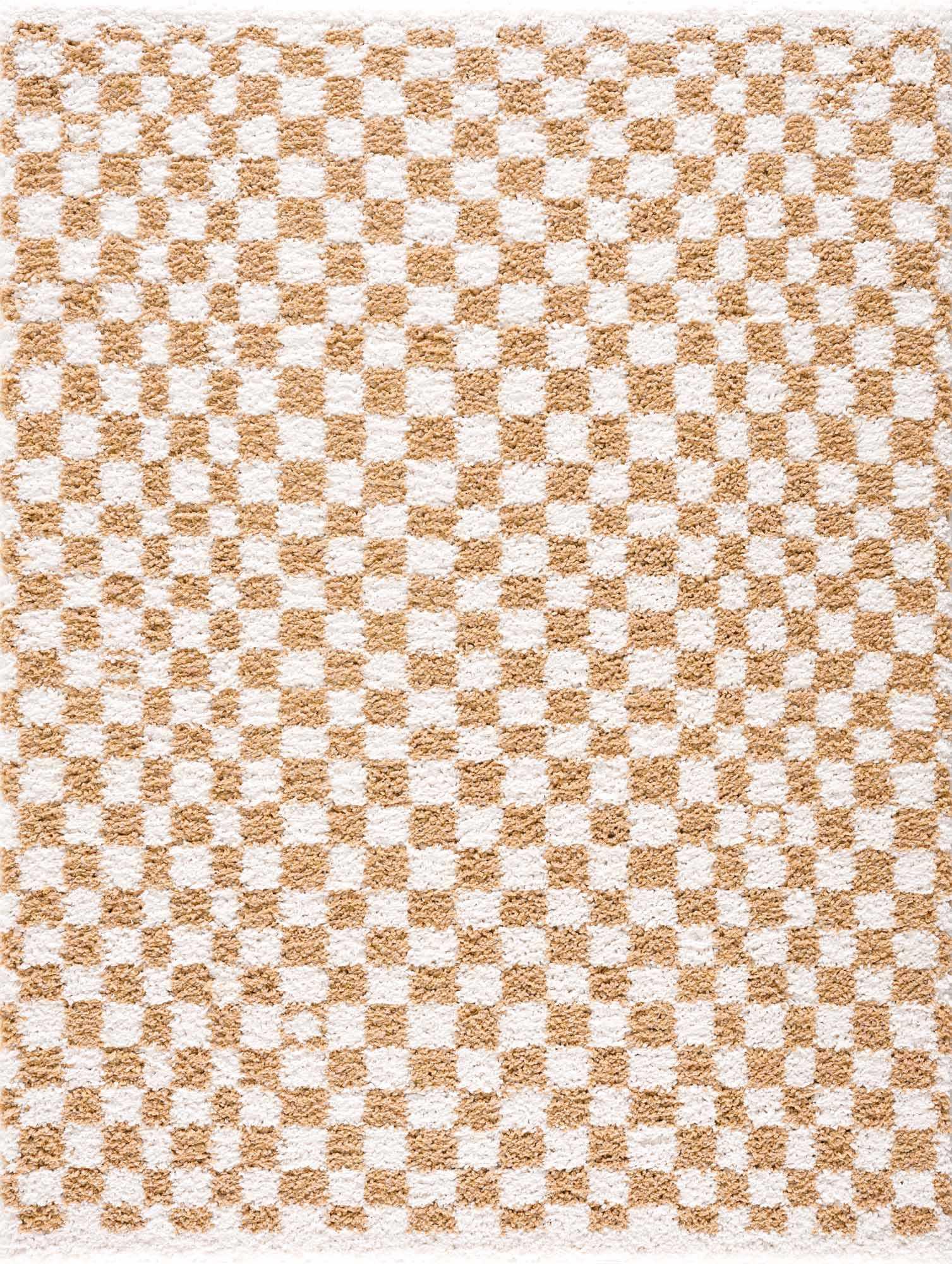 Kieu Yellow & White Checkered Area Rug