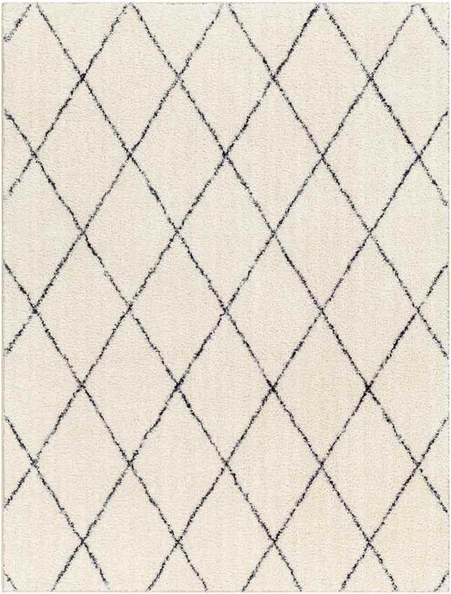 Konstantina Modern Cream/Black Washable Area Rug