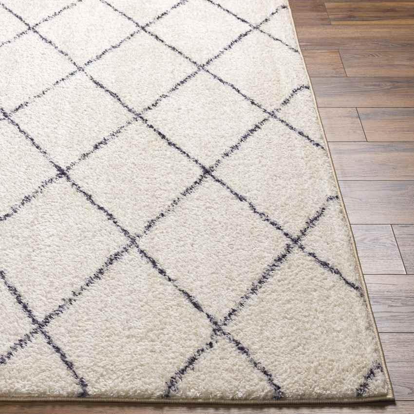 Konstantina Modern Cream/Black Washable Area Rug