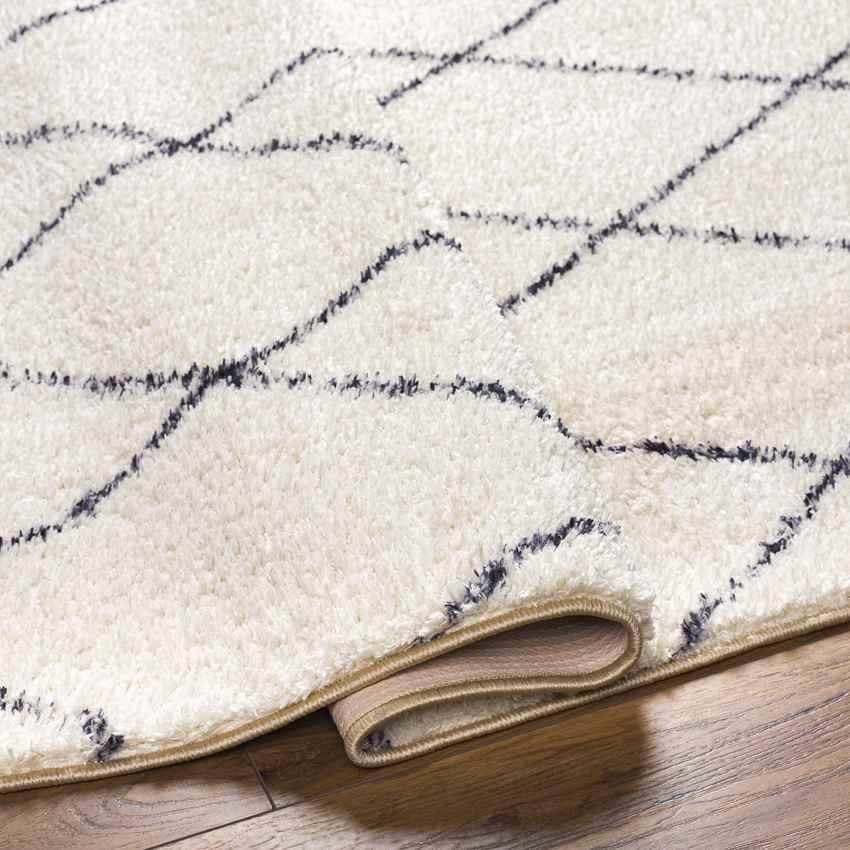 Konstantina Modern Cream/Black Washable Area Rug