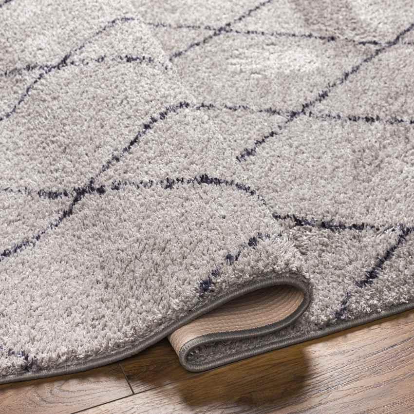 Konstantina Modern Smoke Gray/Black Washable Area Rug