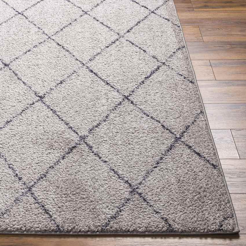 Konstantina Modern Smoke Gray/Black Washable Area Rug