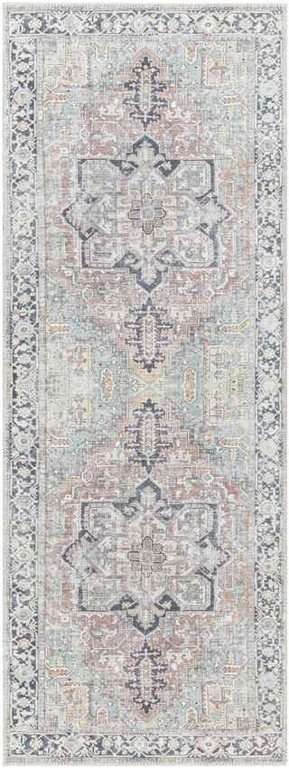 Kridia Traditional Sage Washable Area Rug