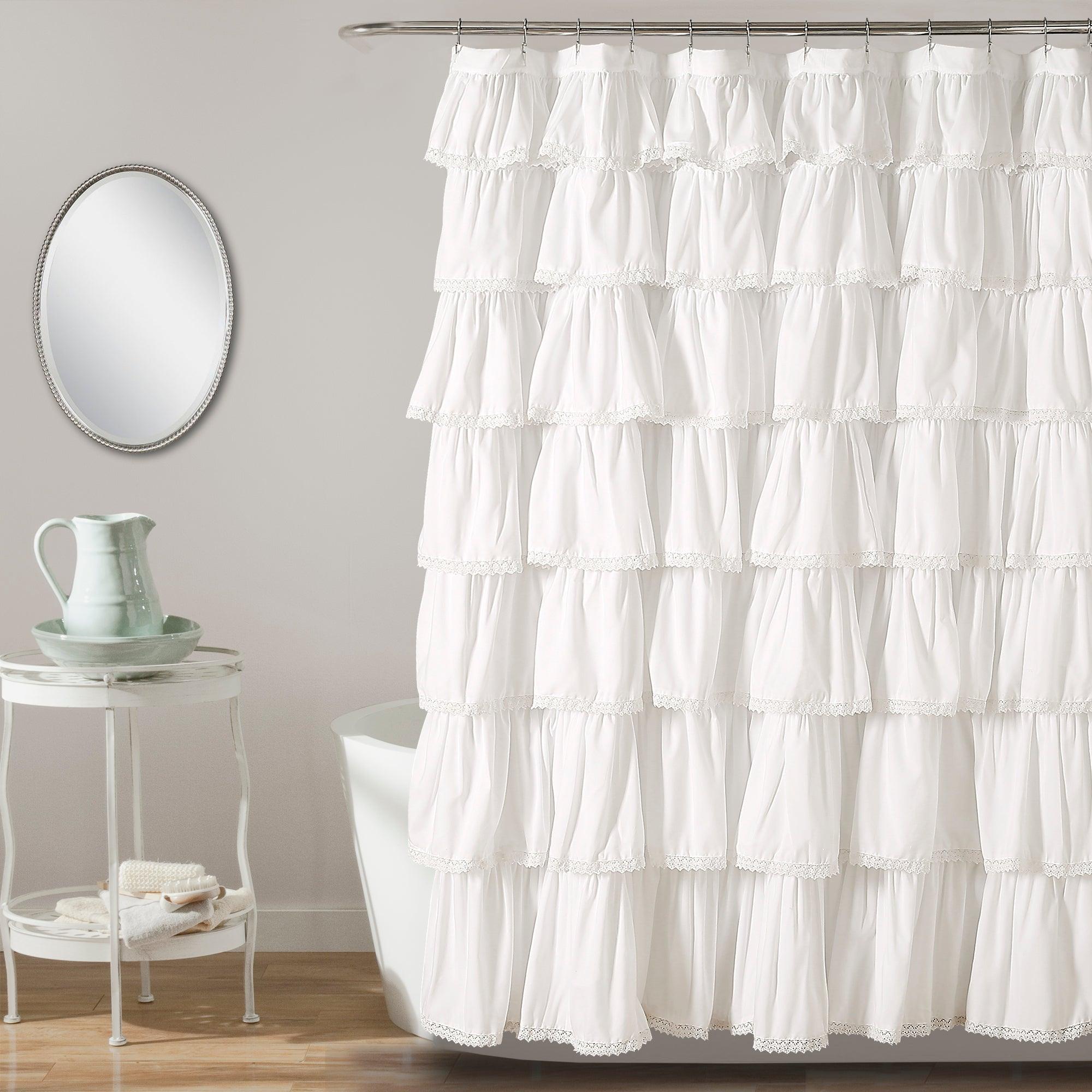 Lace Ruffle Shower Curtain