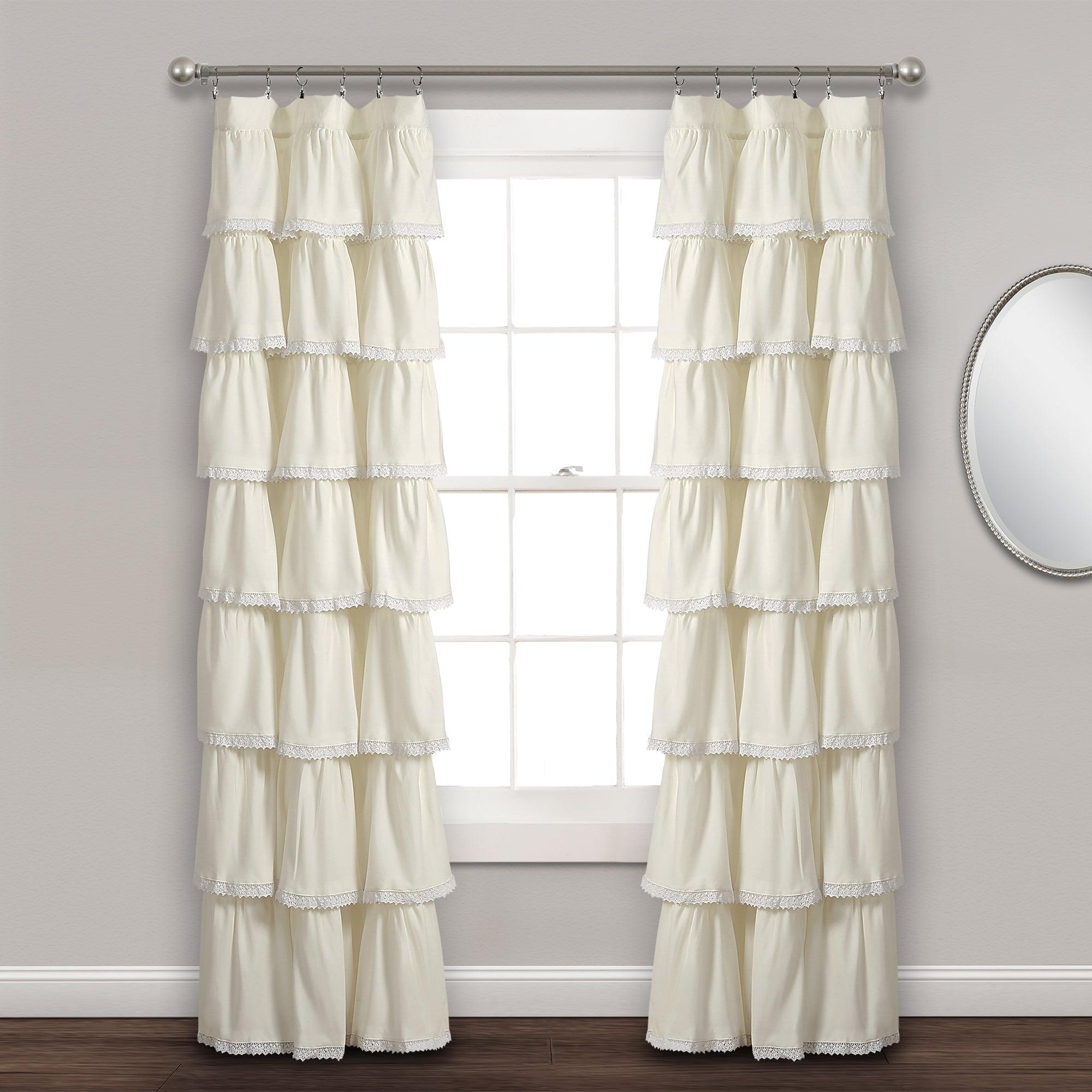 Lace Ruffle Window Curtain Panel