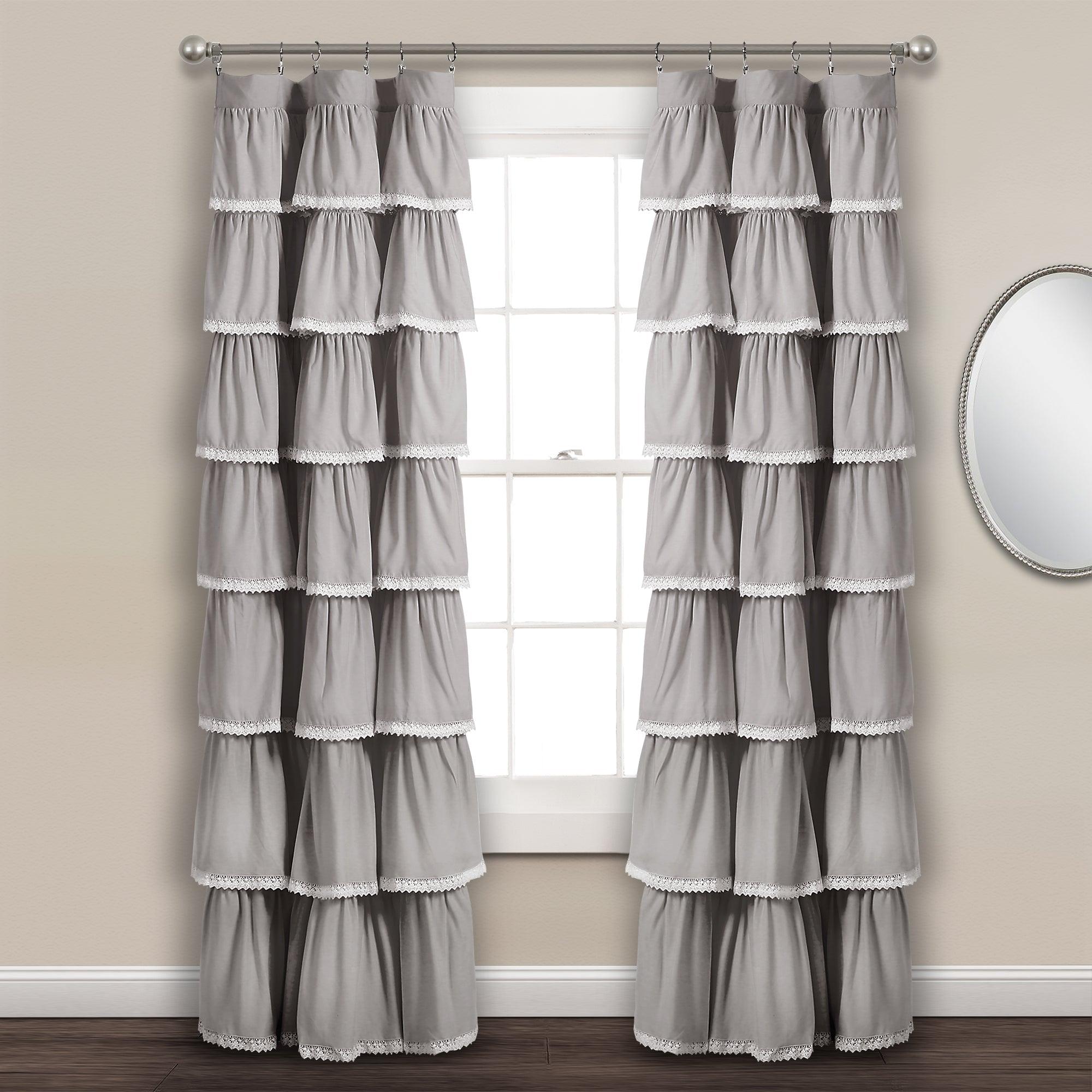 Lace Ruffle Window Curtain Panel