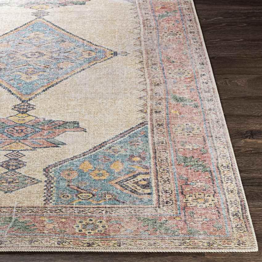 Lagedijk Traditional Khaki Washable Area Rug