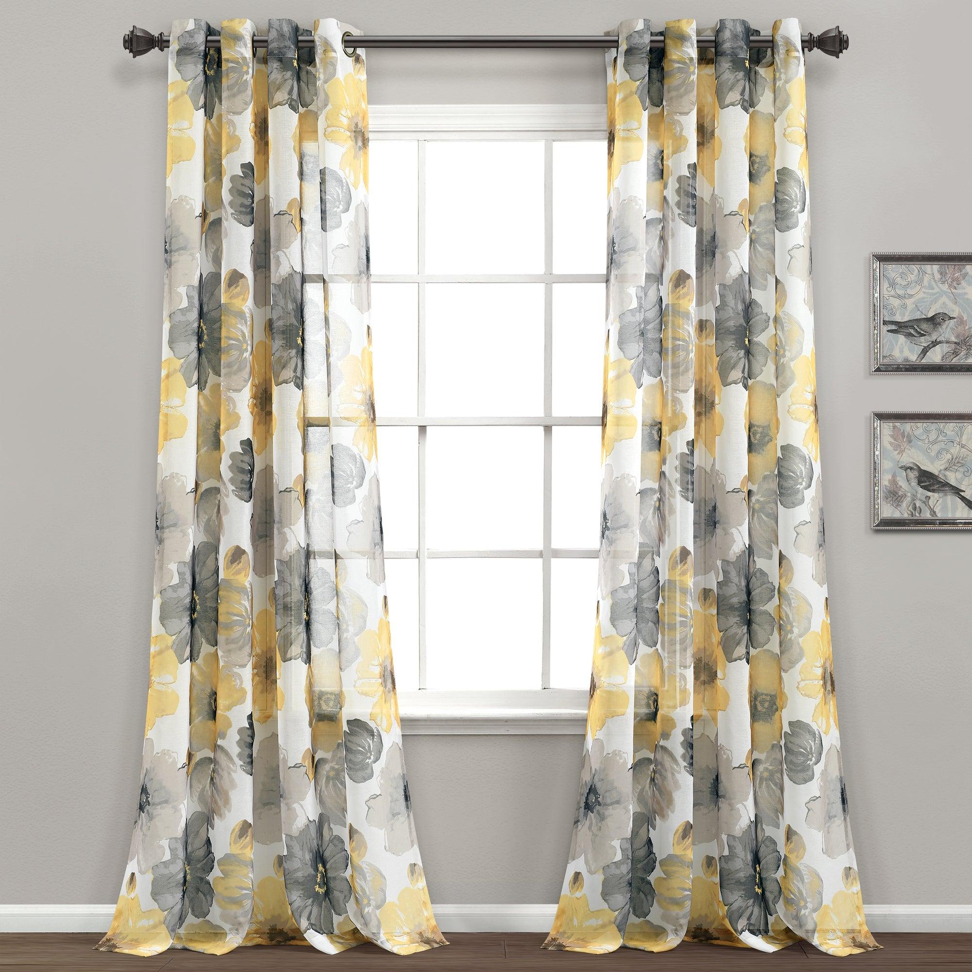 Leah Sheer Window Curtain Panel Set