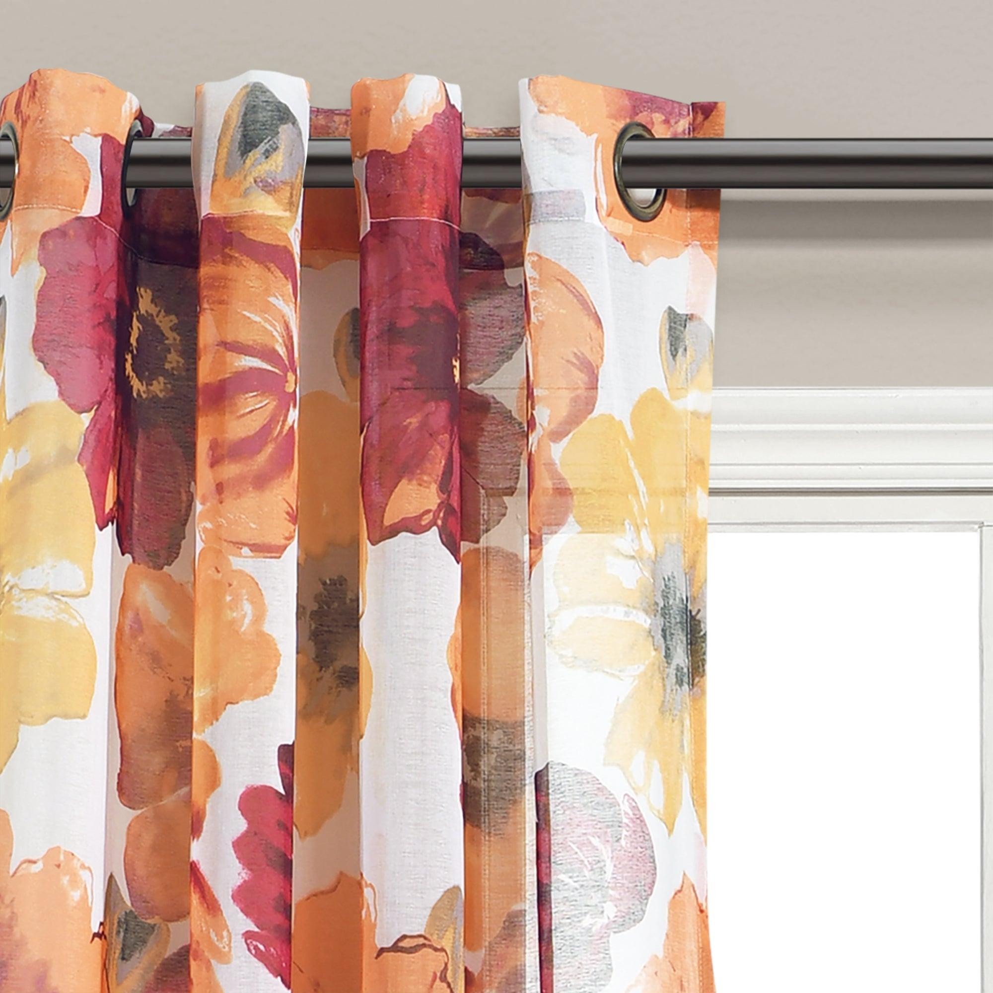 Leah Sheer Window Curtain Panel Set