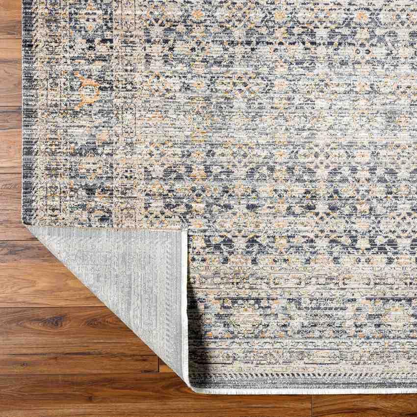 Leonel Traditional Dark Blue Washable Area Rug