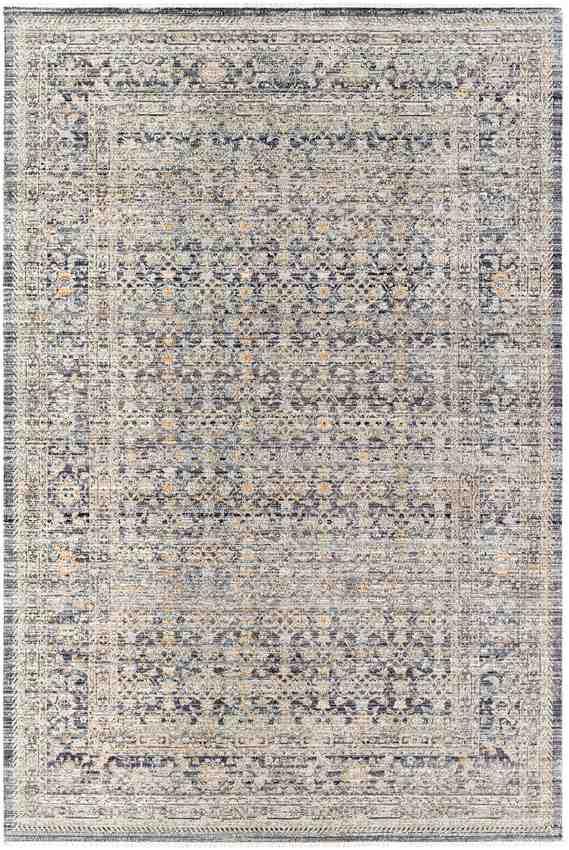 Leonel Traditional Dark Blue Washable Area Rug