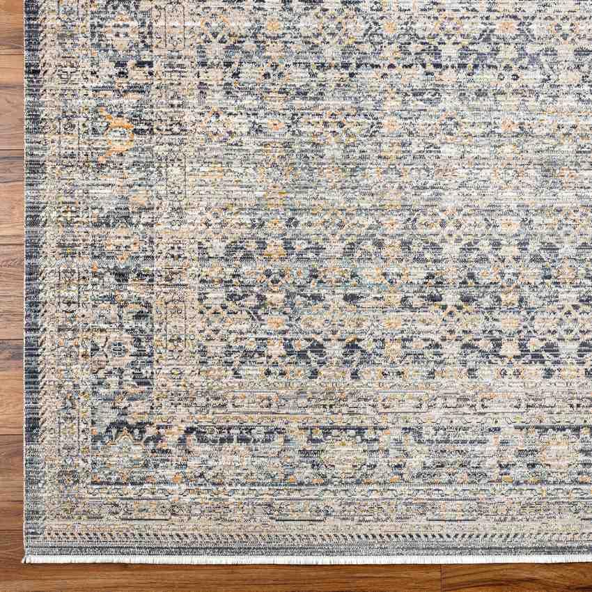 Leonel Traditional Dark Blue Washable Area Rug