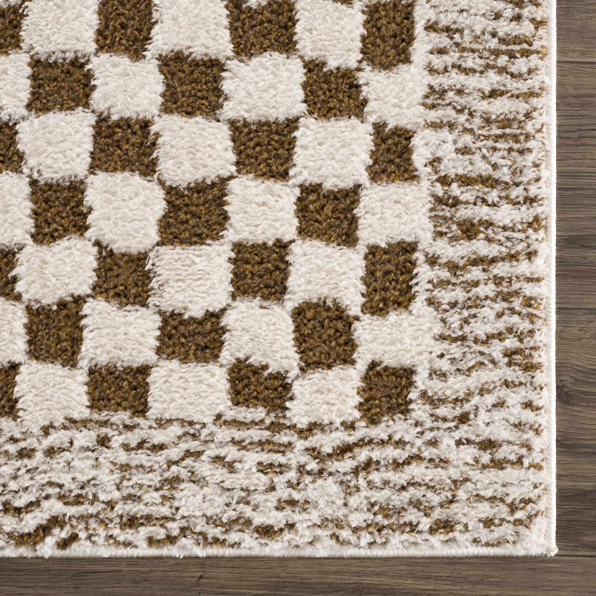 Leryn Brown&White Checkered Rug