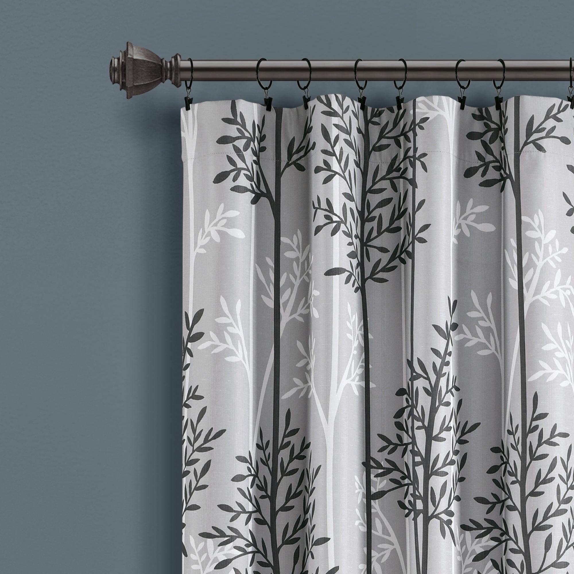 Linear Tree Insulated Rod Pocket Blackout Curtain Panel Set