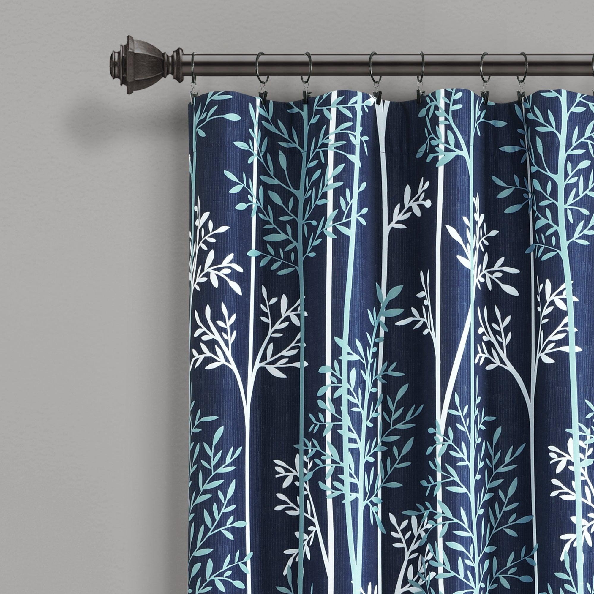 Linear Tree Insulated Rod Pocket Blackout Curtain Panel Set