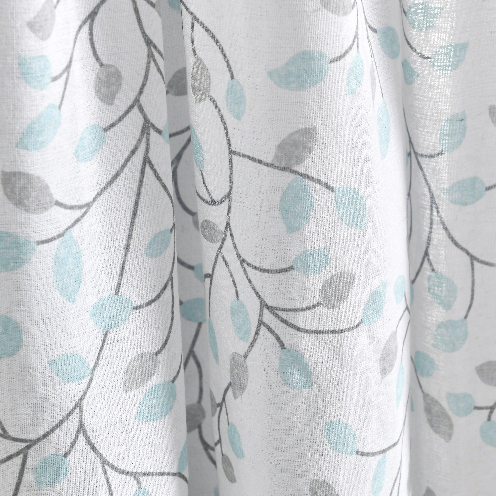 Linen Button Botanical Garden Window Curtain Panel