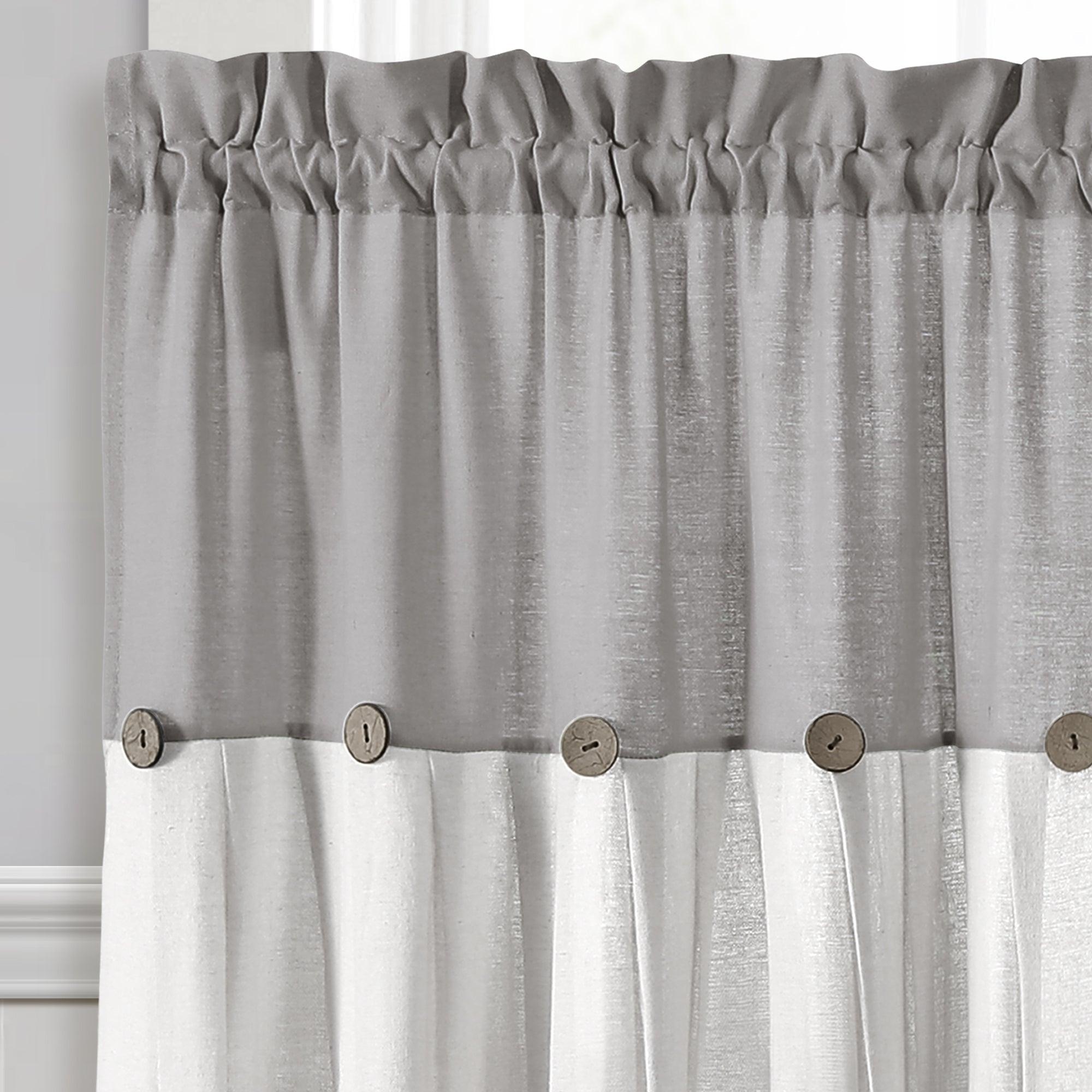 Linen Button Kitchen Window Tiers Set