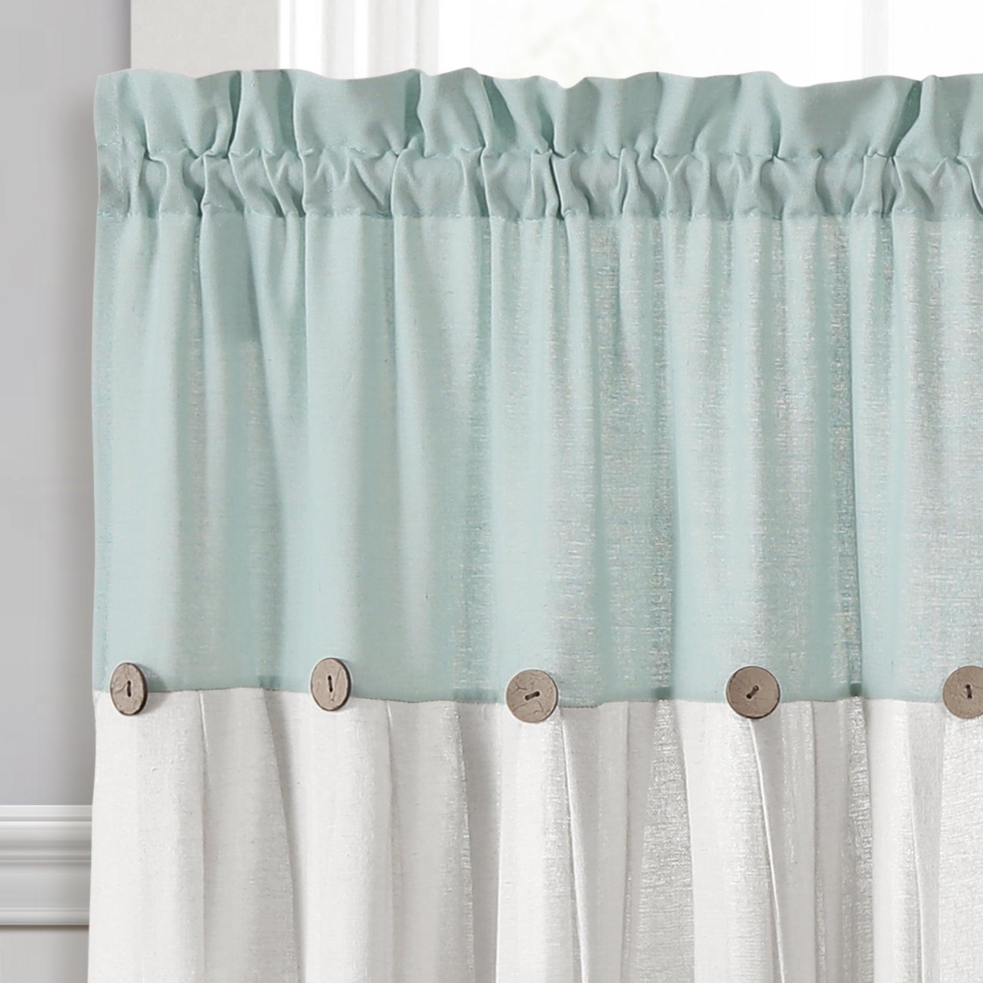 Linen Button Kitchen Window Tiers Set