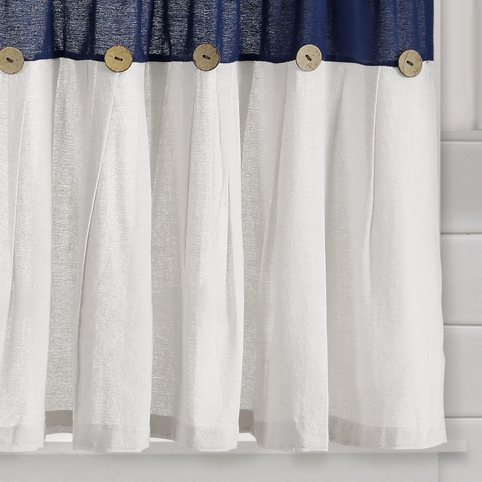 Linen Button Kitchen Window Tiers Set