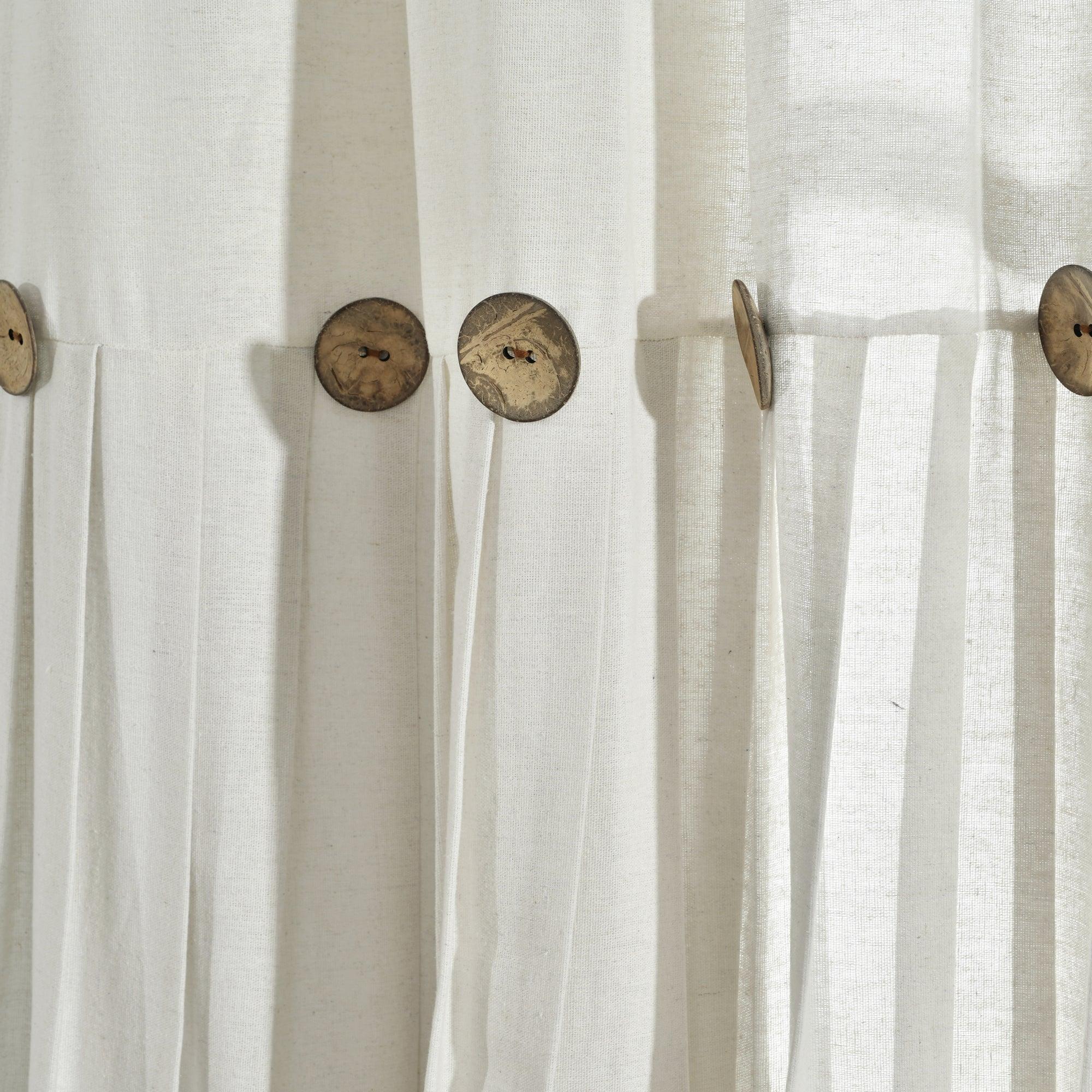 Linen Button Kitchen Window Tiers Set