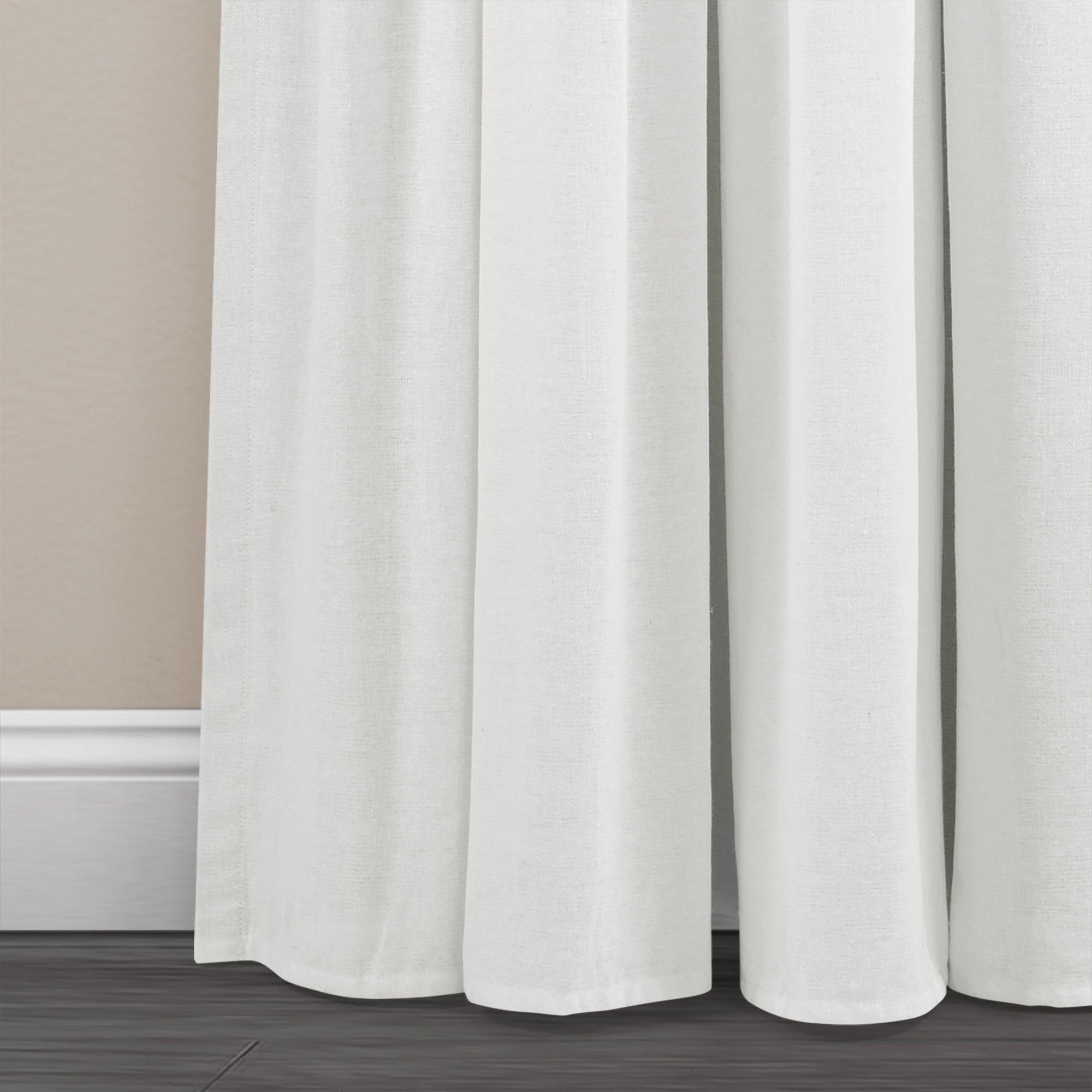 Linen Button Lined 100% Blackout Window Curtain Panel