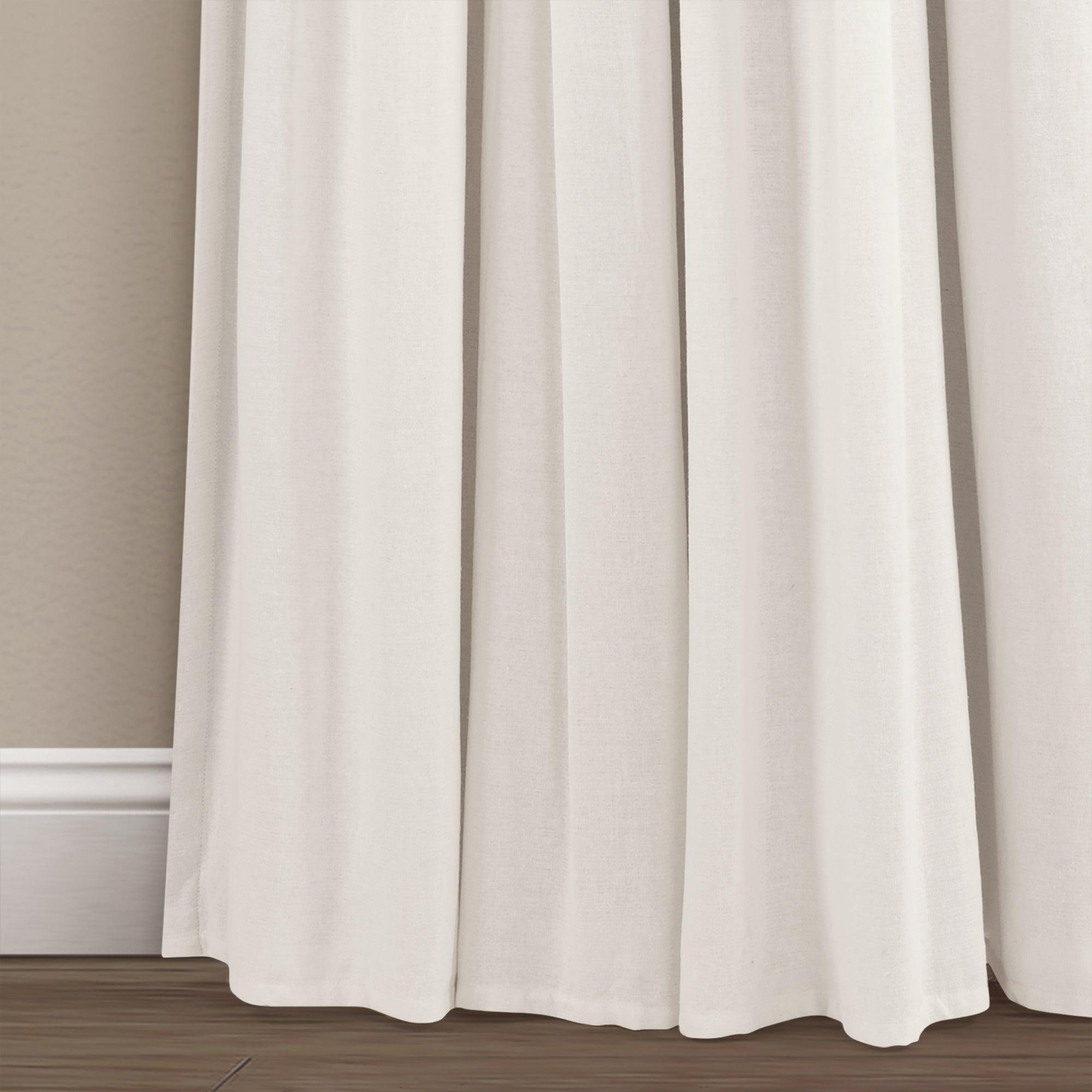 Linen Button Lined 100% Blackout Window Curtain Panel